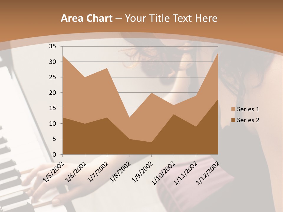 Beautiful Middle Eastern Girl Playing Piano PowerPoint Template