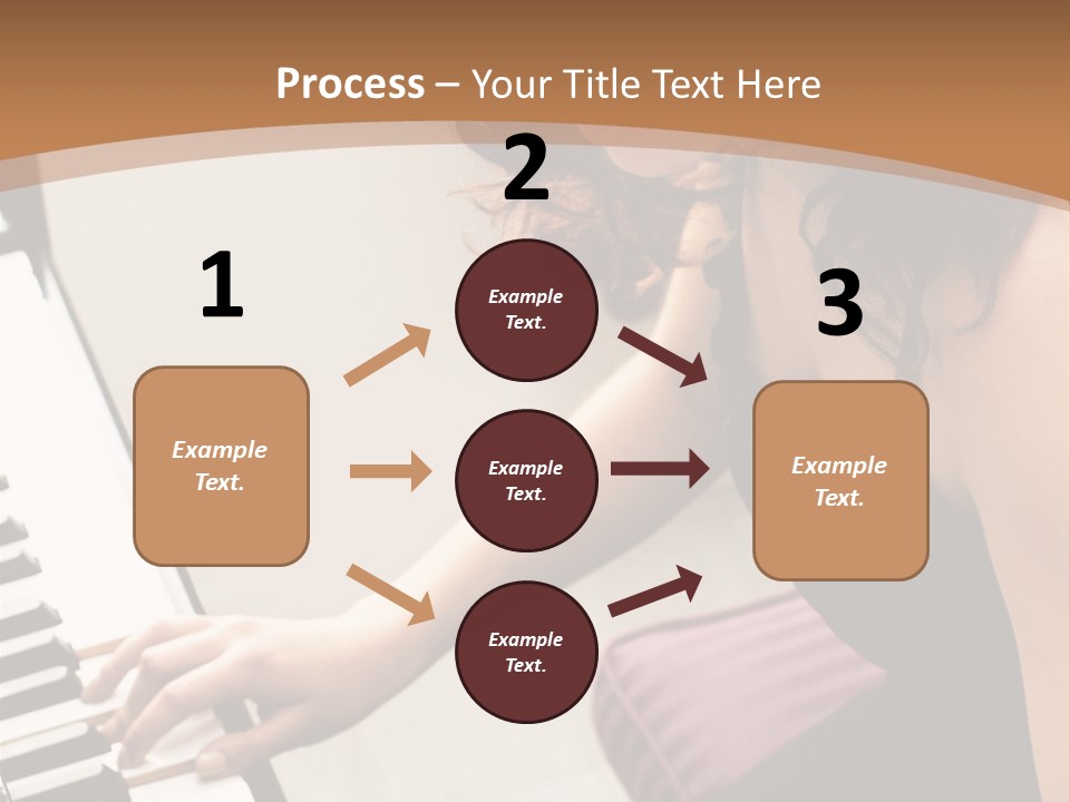 Beautiful Middle Eastern Girl Playing Piano PowerPoint Template