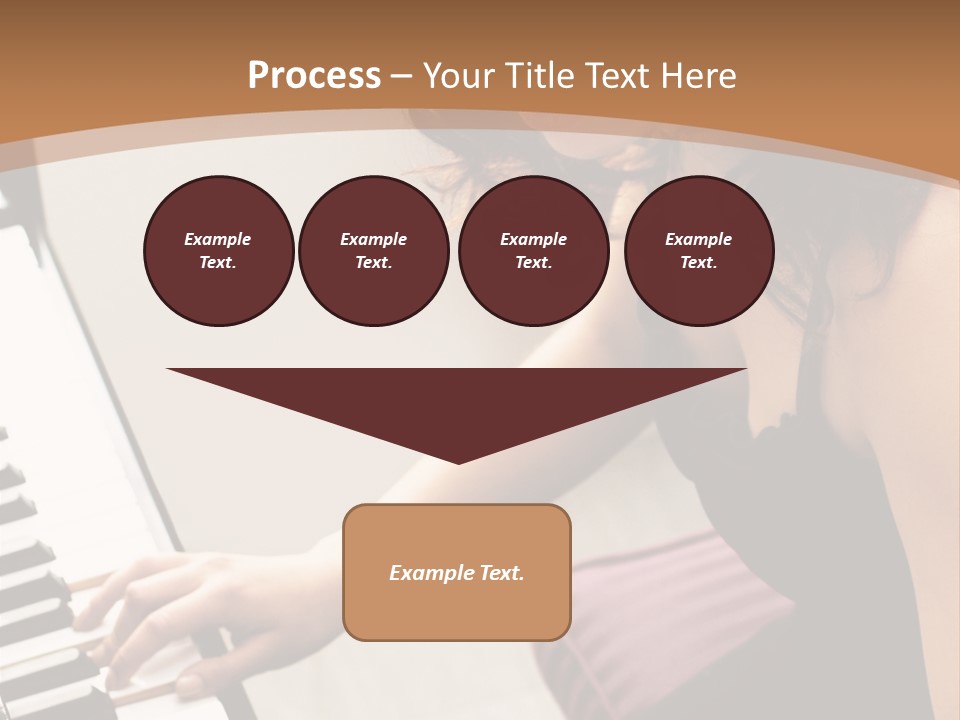 Beautiful Middle Eastern Girl Playing Piano PowerPoint Template