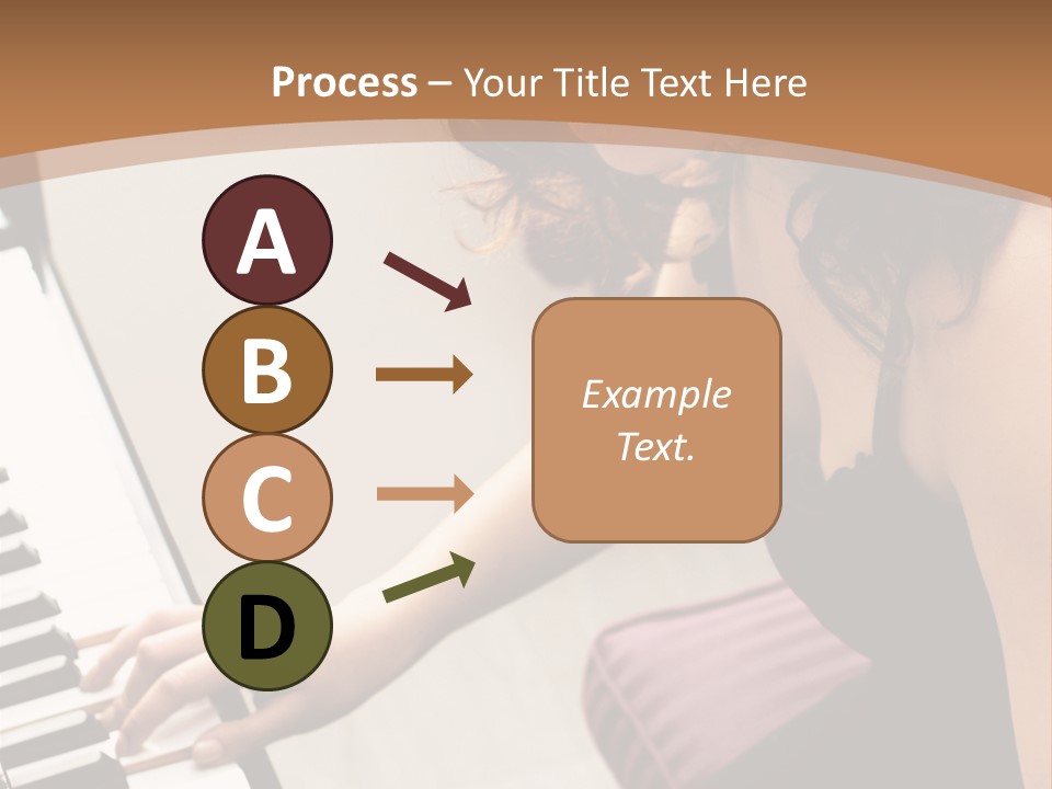 Beautiful Middle Eastern Girl Playing Piano PowerPoint Template