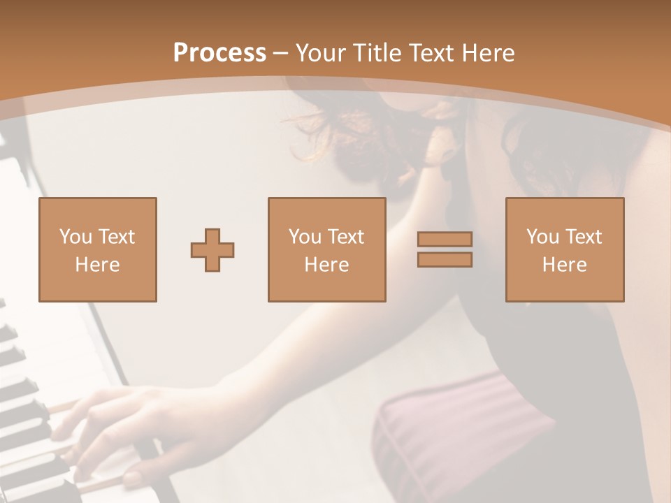 Beautiful Middle Eastern Girl Playing Piano PowerPoint Template