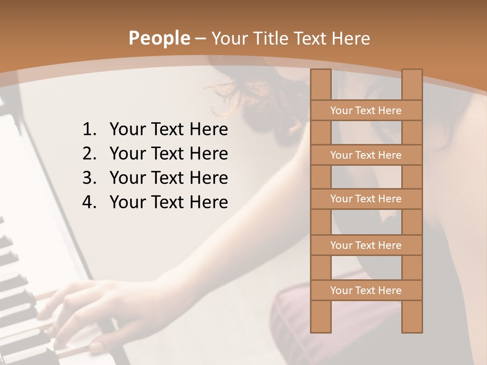 Beautiful Middle Eastern Girl Playing Piano PowerPoint Template