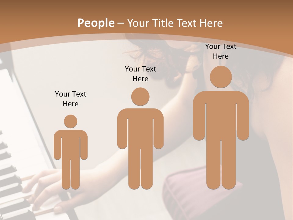 Beautiful Middle Eastern Girl Playing Piano PowerPoint Template