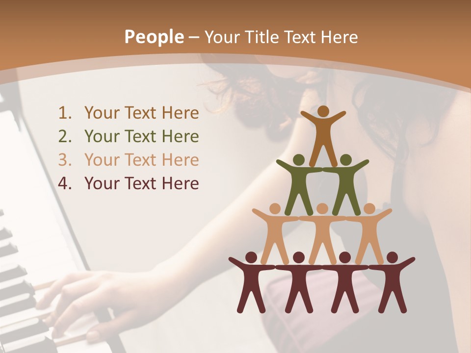 Beautiful Middle Eastern Girl Playing Piano PowerPoint Template