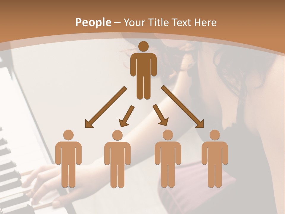 Beautiful Middle Eastern Girl Playing Piano PowerPoint Template