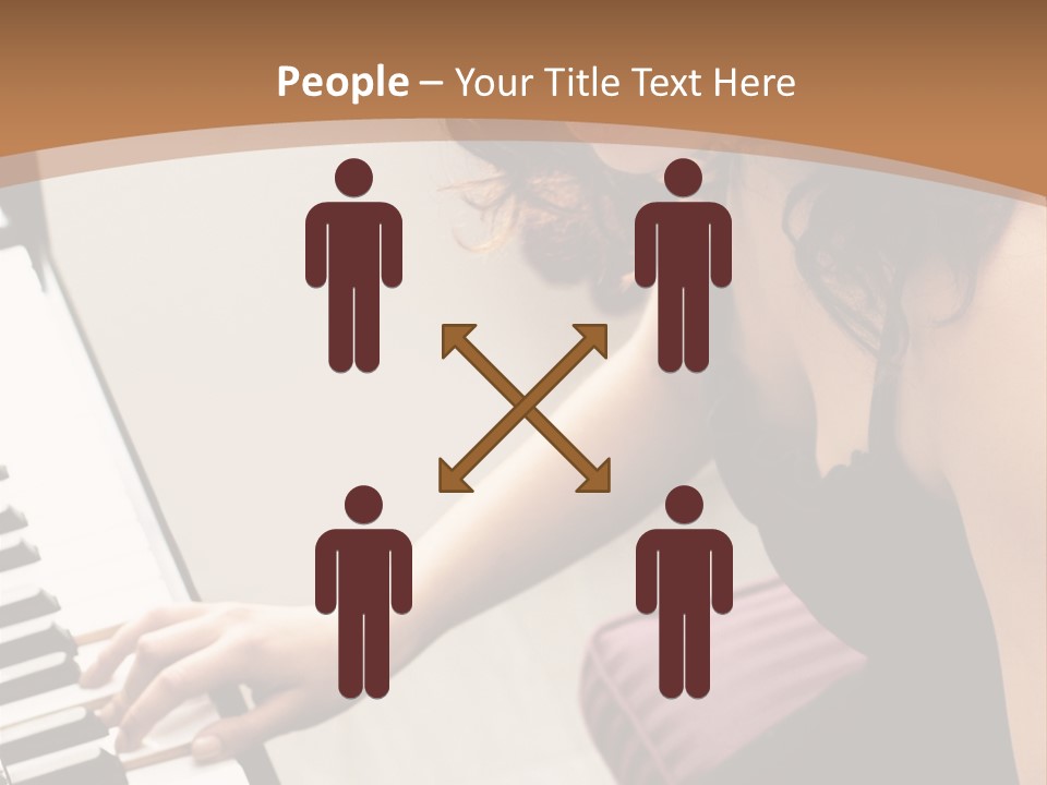 Beautiful Middle Eastern Girl Playing Piano PowerPoint Template