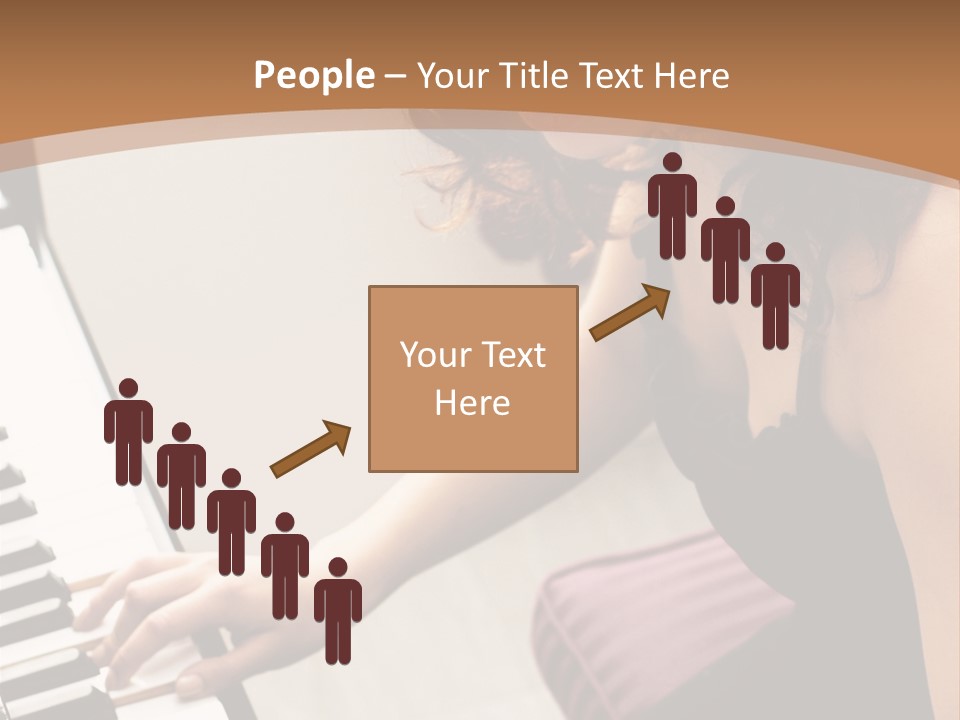 Beautiful Middle Eastern Girl Playing Piano PowerPoint Template