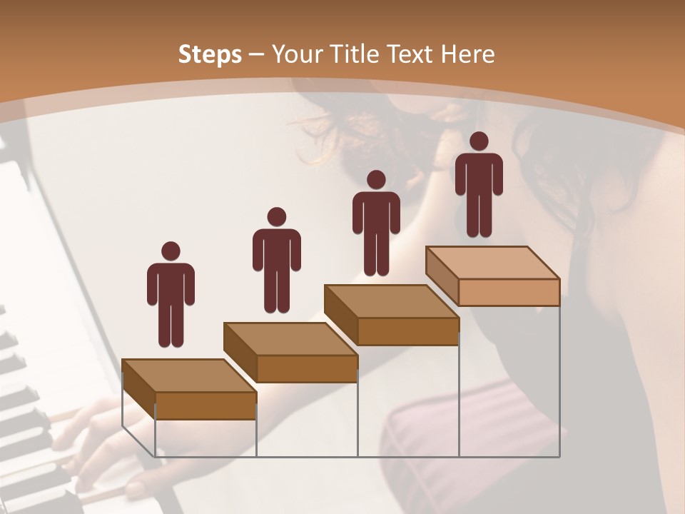 Beautiful Middle Eastern Girl Playing Piano PowerPoint Template