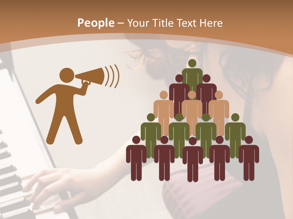 Beautiful Middle Eastern Girl Playing Piano PowerPoint Template