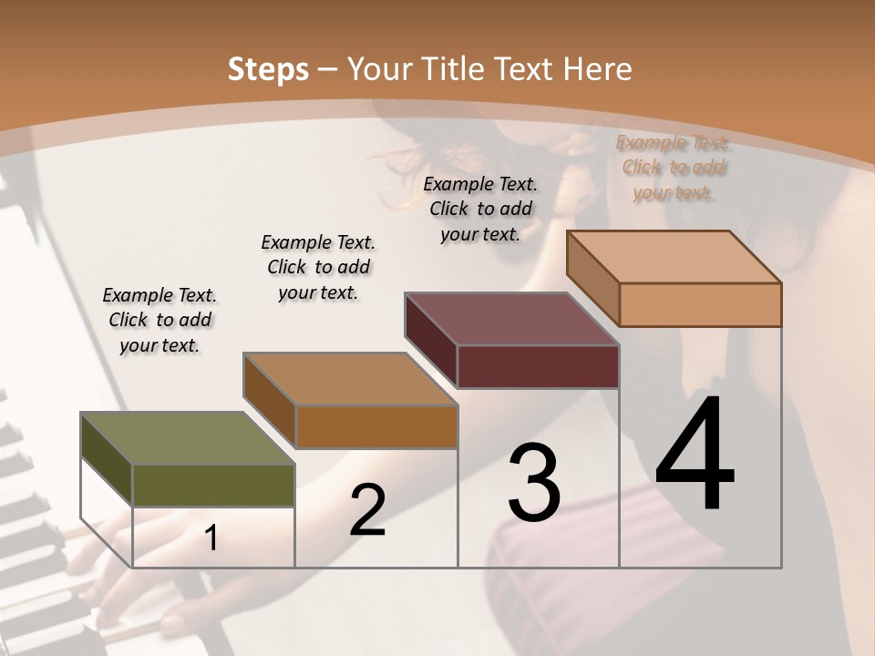 Beautiful Middle Eastern Girl Playing Piano PowerPoint Template