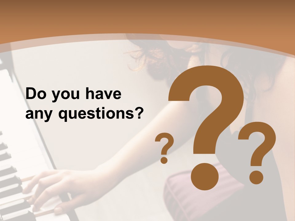 Beautiful Middle Eastern Girl Playing Piano PowerPoint Template