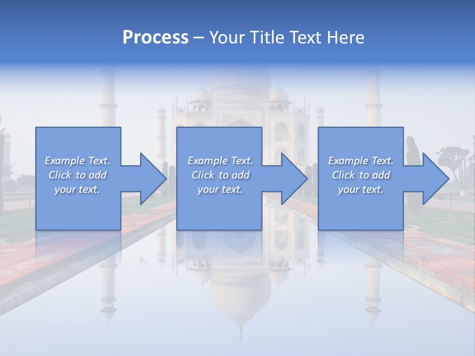 World Wonder Taj Mahal In Soft Early Morning Light With Blue Sky PowerPoint Template