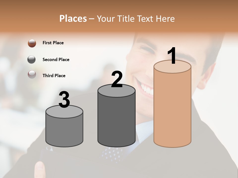 Orange Departing Flights Sign With Arrow PowerPoint Template