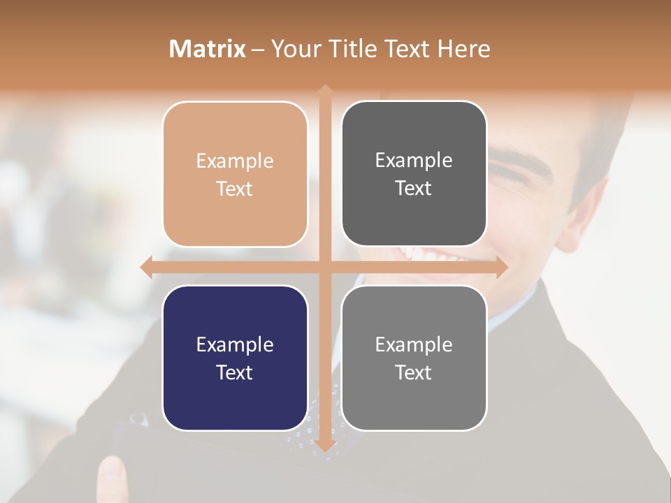 Orange Departing Flights Sign With Arrow PowerPoint Template