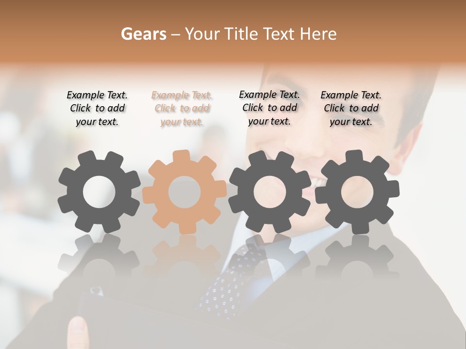 Orange Departing Flights Sign With Arrow PowerPoint Template