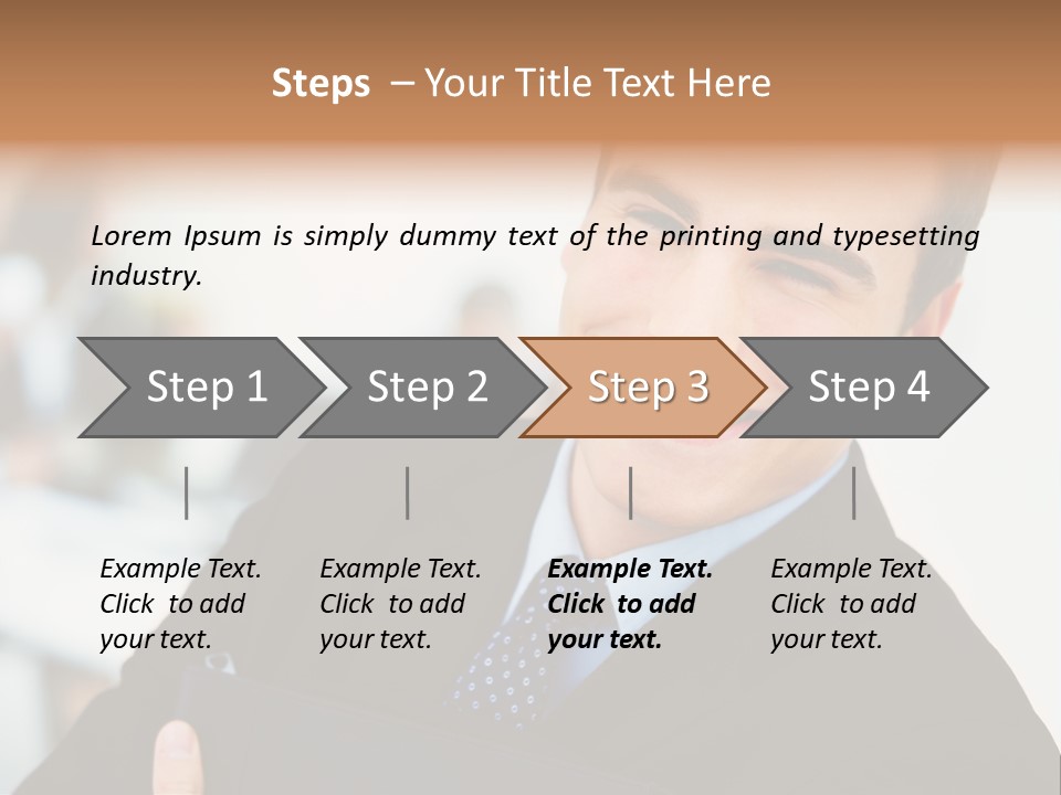 Orange Departing Flights Sign With Arrow PowerPoint Template