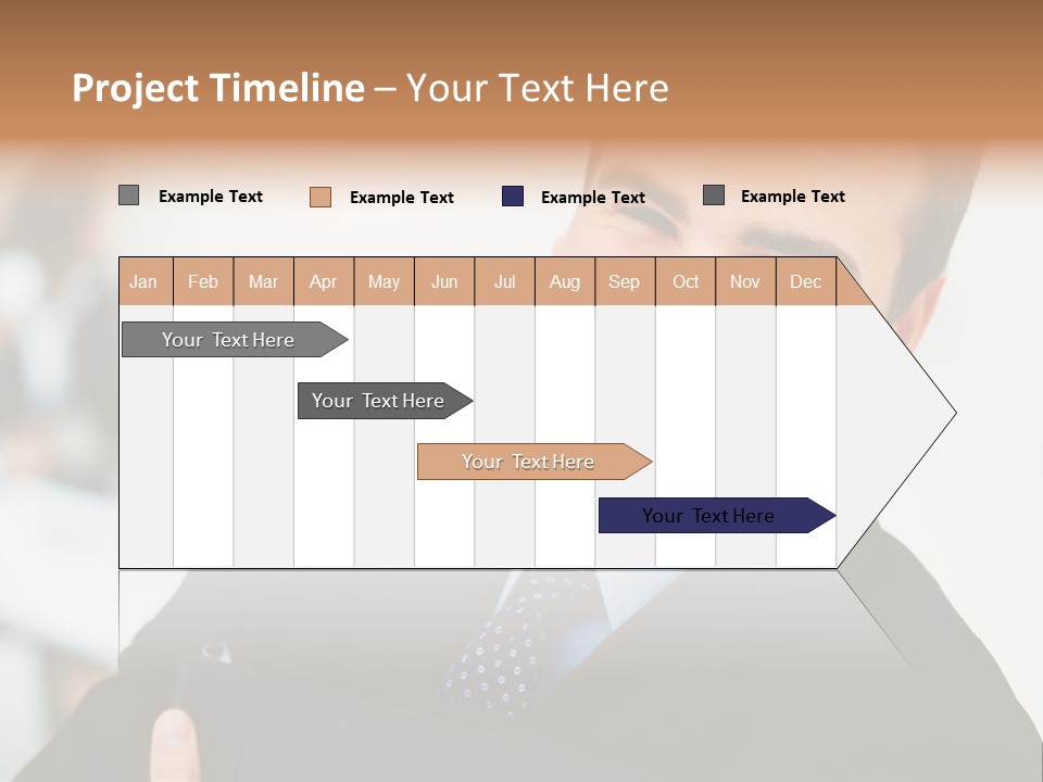 Orange Departing Flights Sign With Arrow PowerPoint Template