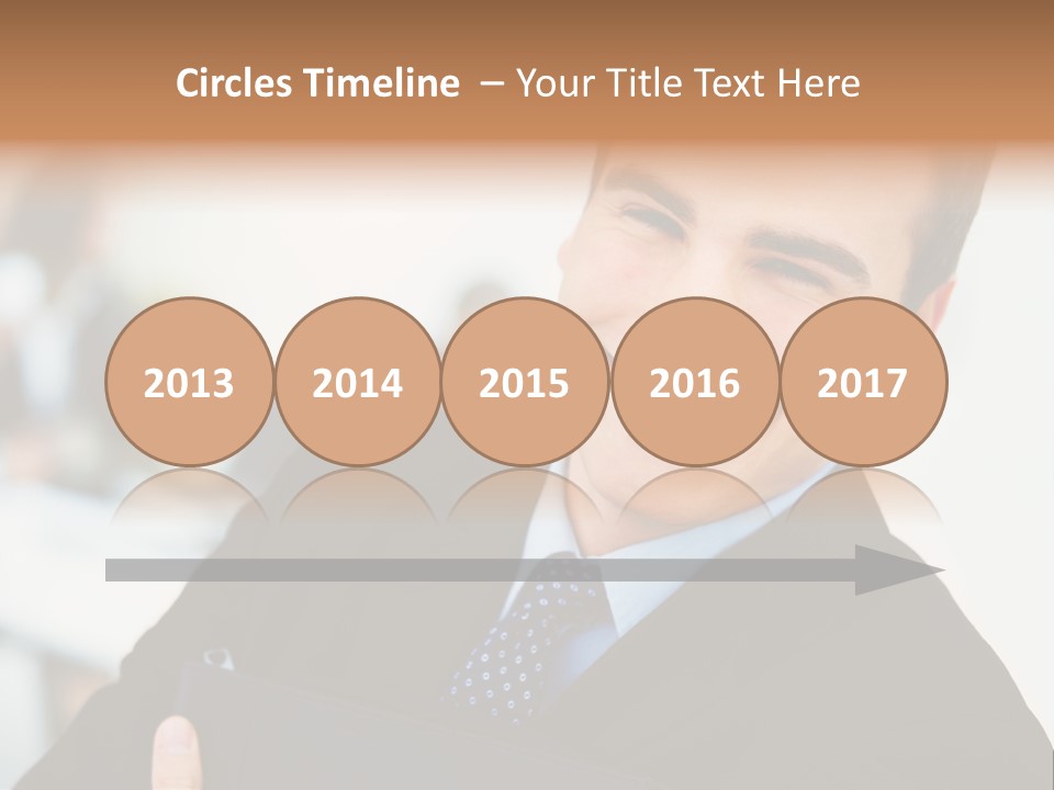 Orange Departing Flights Sign With Arrow PowerPoint Template