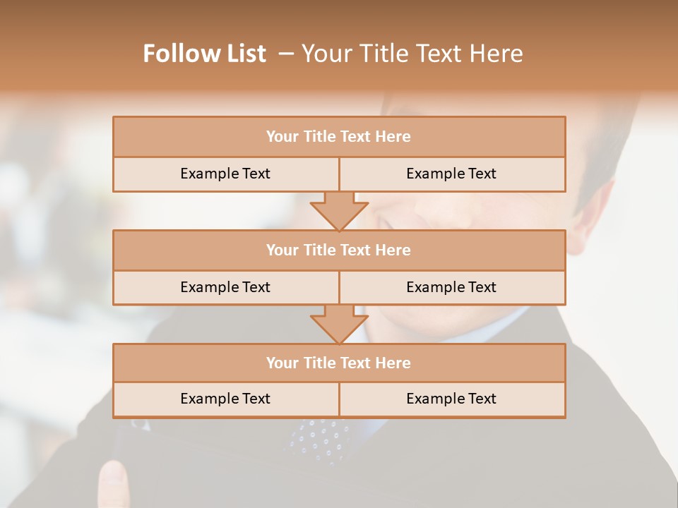 Orange Departing Flights Sign With Arrow PowerPoint Template