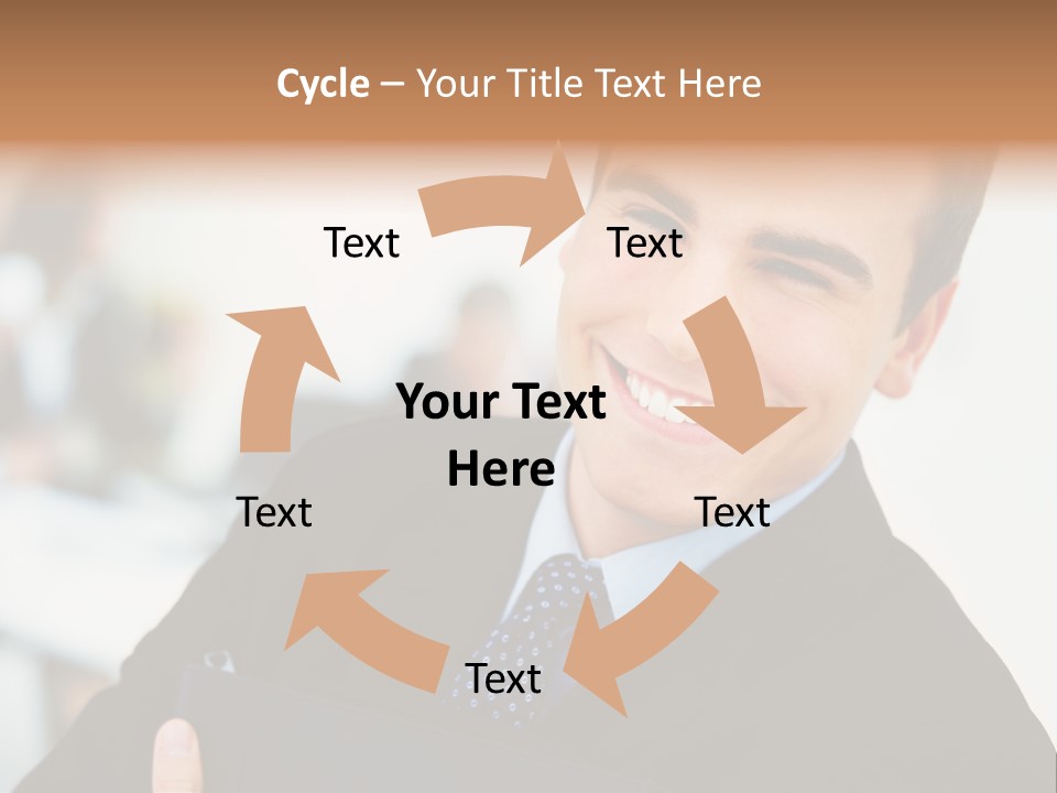 Orange Departing Flights Sign With Arrow PowerPoint Template