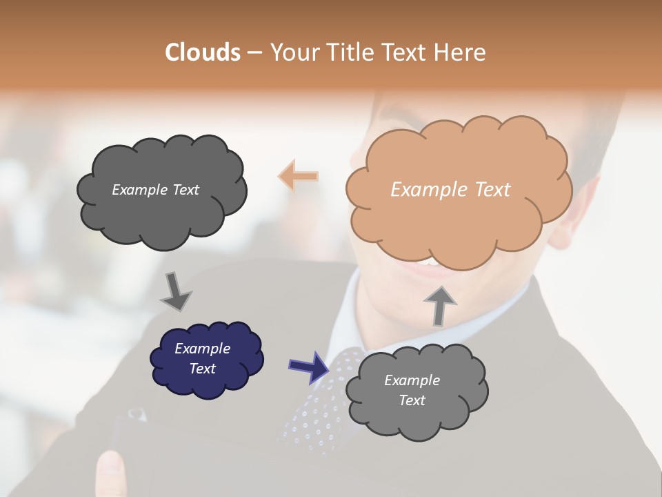 Orange Departing Flights Sign With Arrow PowerPoint Template