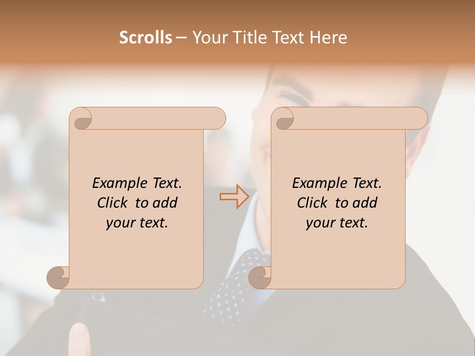 Orange Departing Flights Sign With Arrow PowerPoint Template