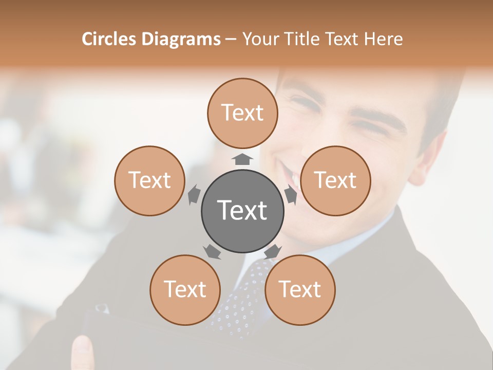 Orange Departing Flights Sign With Arrow PowerPoint Template