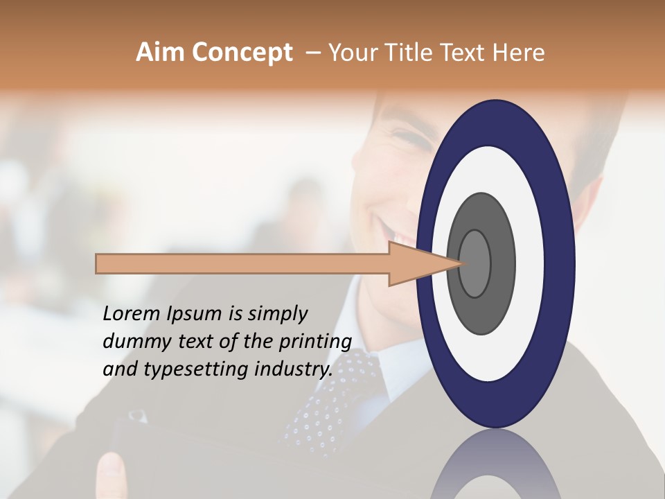 Orange Departing Flights Sign With Arrow PowerPoint Template