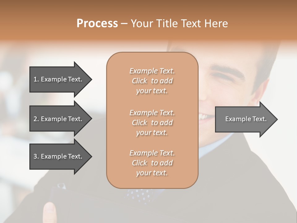 Orange Departing Flights Sign With Arrow PowerPoint Template