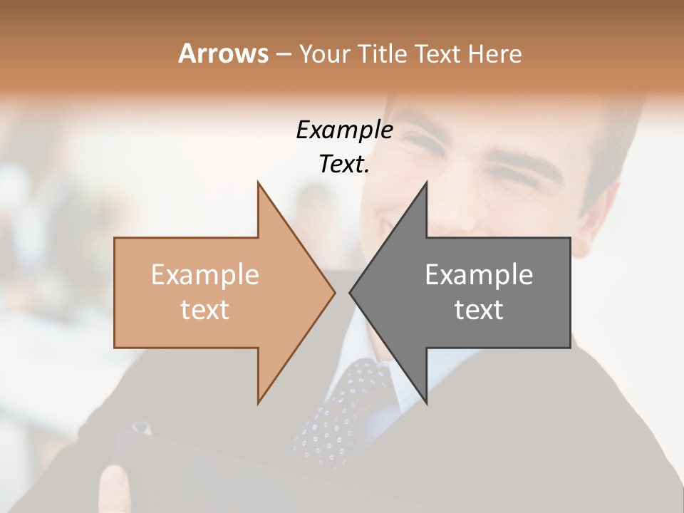 Orange Departing Flights Sign With Arrow PowerPoint Template
