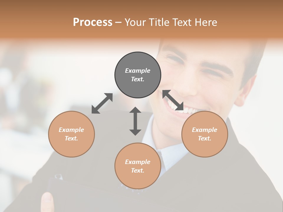 Orange Departing Flights Sign With Arrow PowerPoint Template