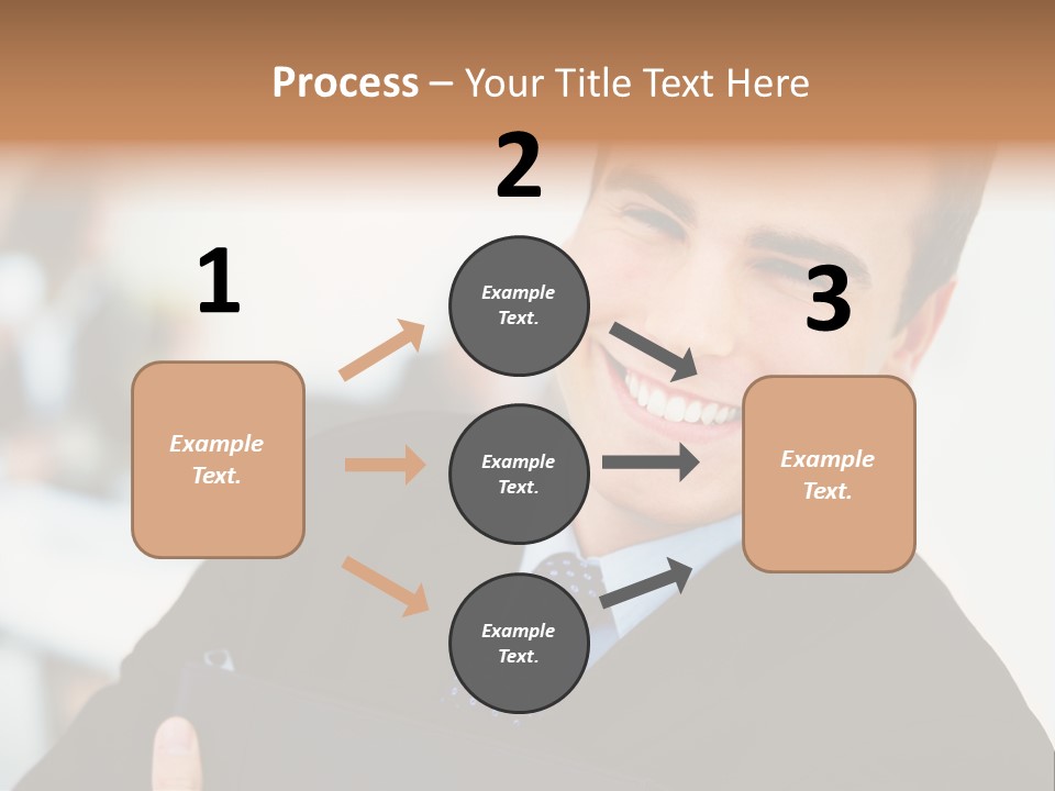 Orange Departing Flights Sign With Arrow PowerPoint Template