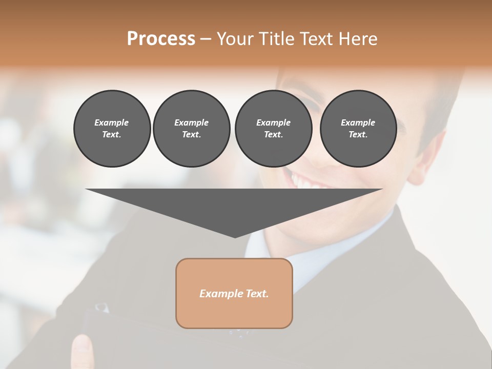 Orange Departing Flights Sign With Arrow PowerPoint Template