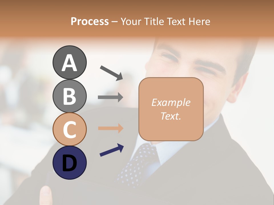 Orange Departing Flights Sign With Arrow PowerPoint Template