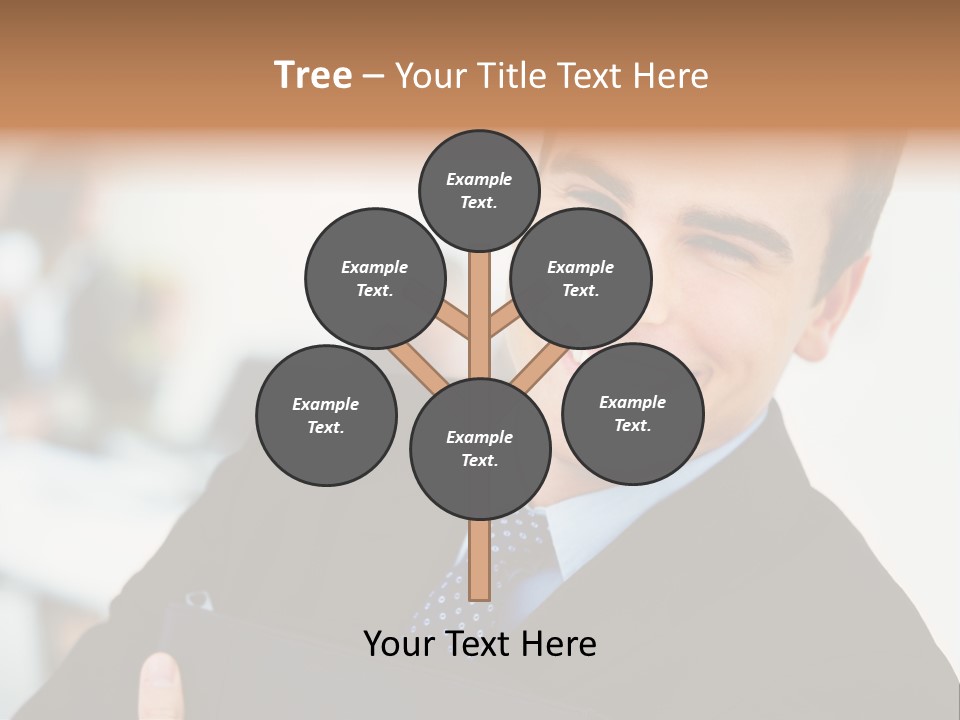 Orange Departing Flights Sign With Arrow PowerPoint Template