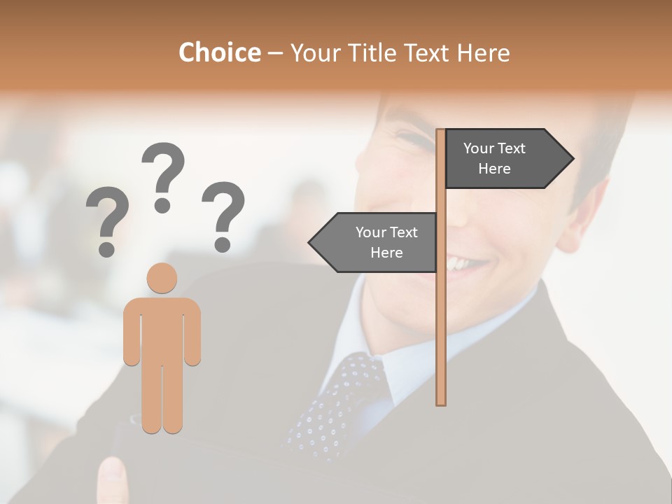 Orange Departing Flights Sign With Arrow PowerPoint Template