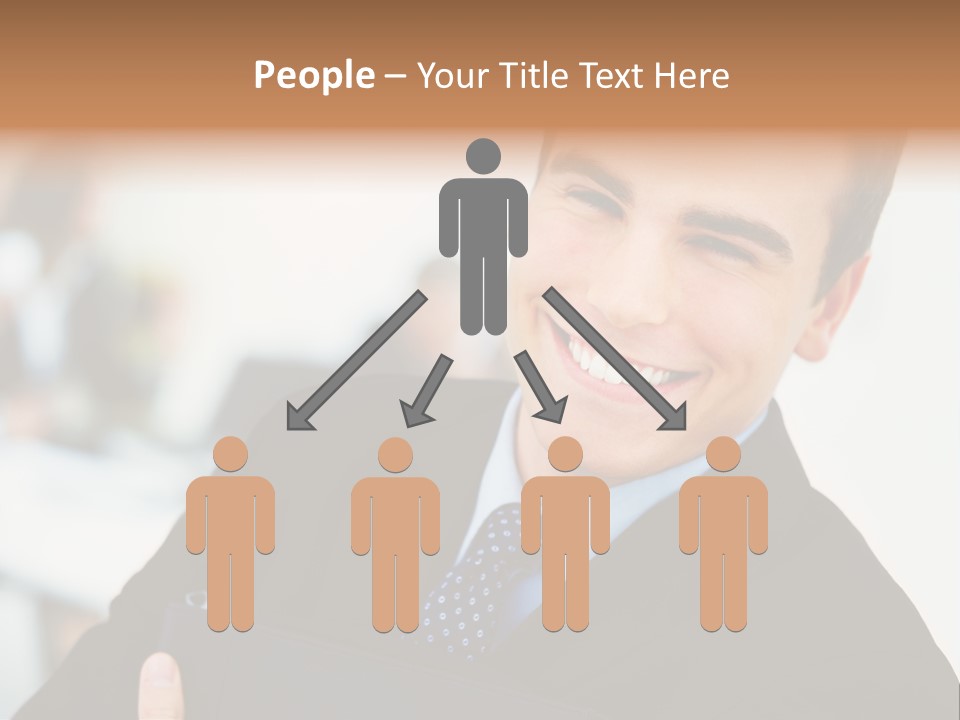 Orange Departing Flights Sign With Arrow PowerPoint Template