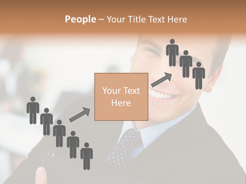 Orange Departing Flights Sign With Arrow PowerPoint Template