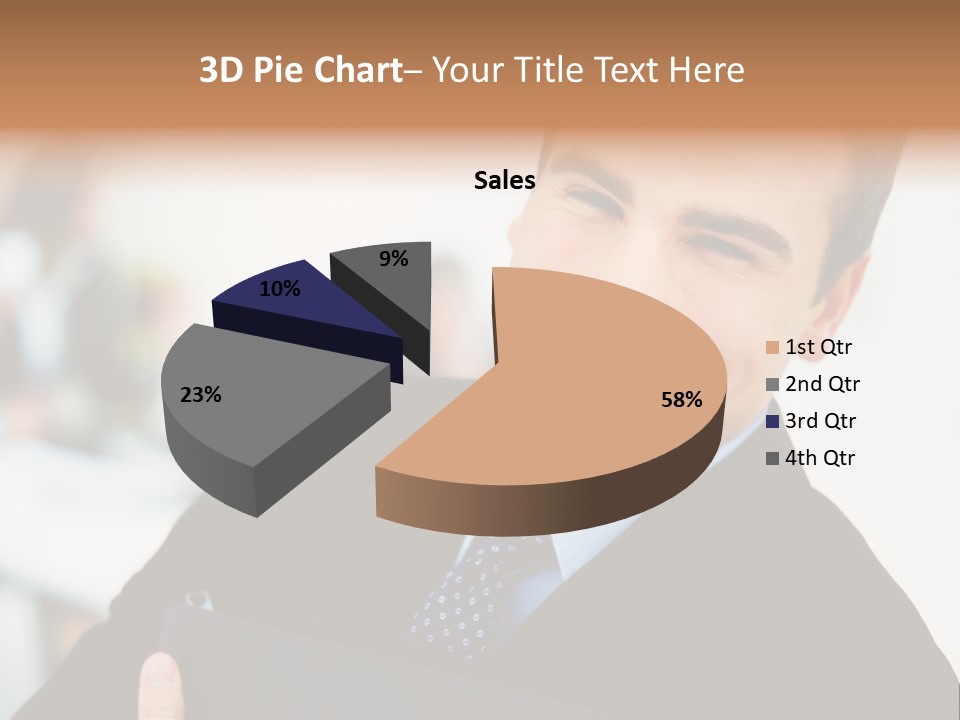 Orange Departing Flights Sign With Arrow PowerPoint Template