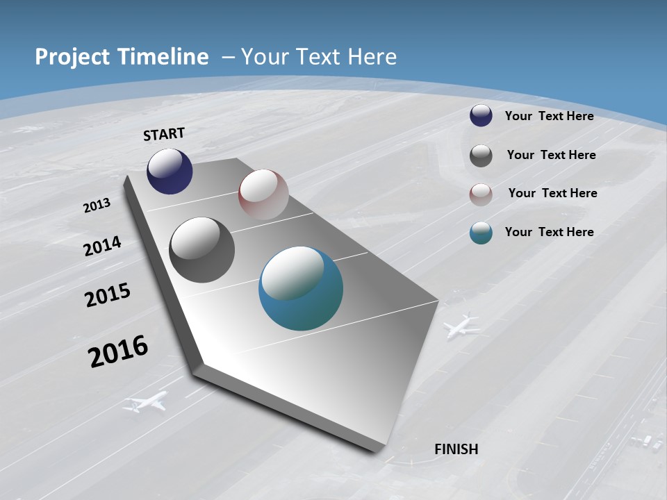 An Aerial View Of An Airport With Planes PowerPoint Template