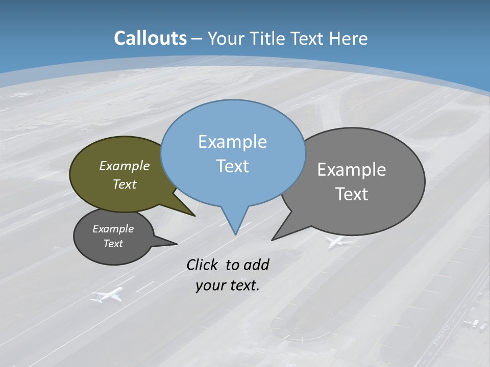 An Aerial View Of An Airport With Planes PowerPoint Template