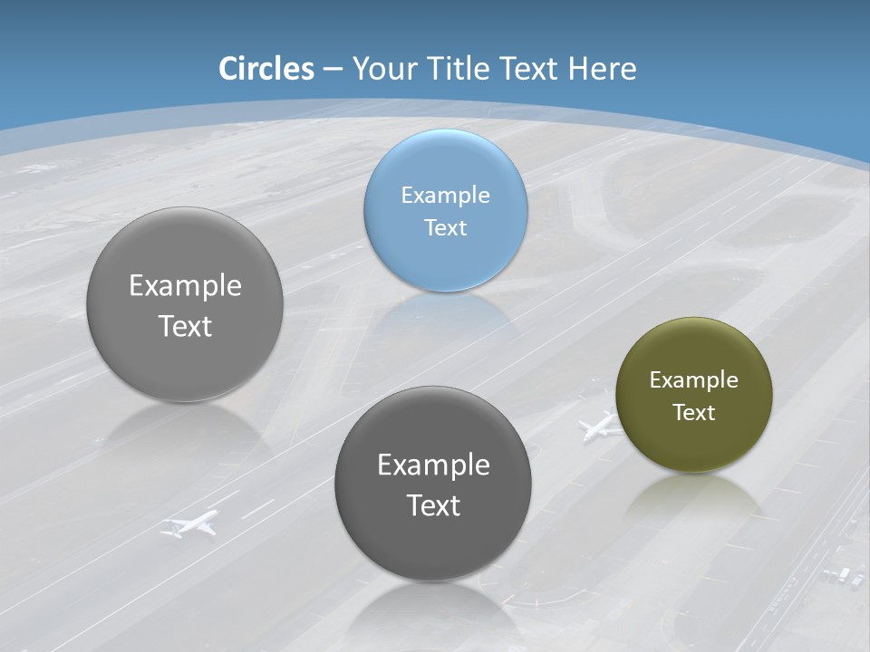 An Aerial View Of An Airport With Planes PowerPoint Template