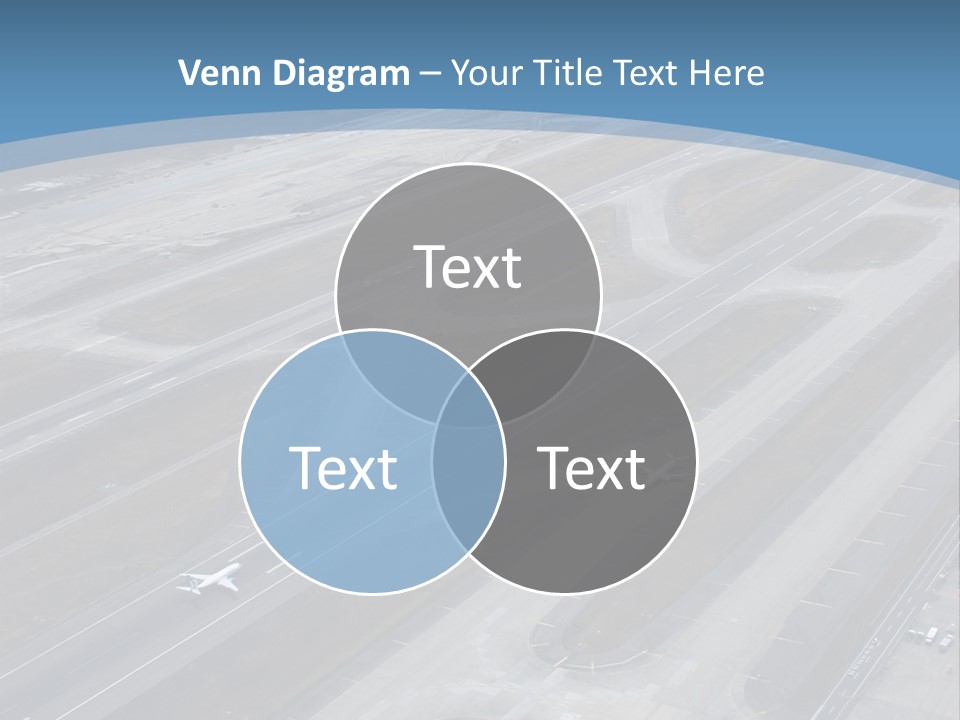 An Aerial View Of An Airport With Planes PowerPoint Template