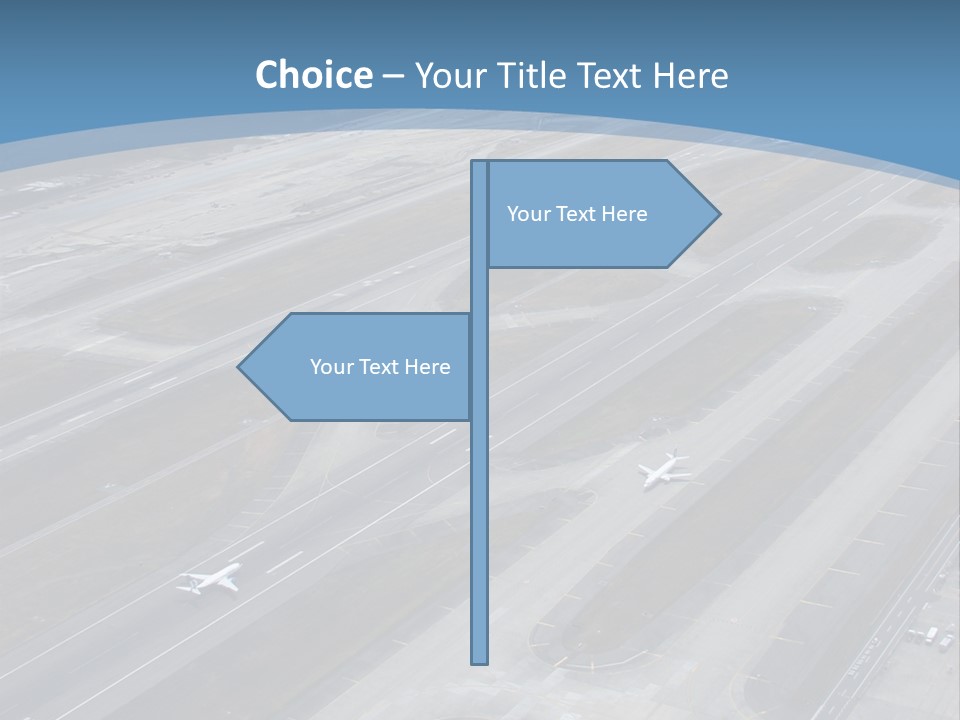 An Aerial View Of An Airport With Planes PowerPoint Template