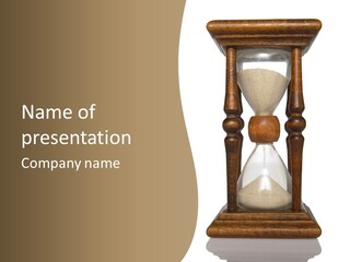 Hourglass Isolated On White Front View PowerPoint Template