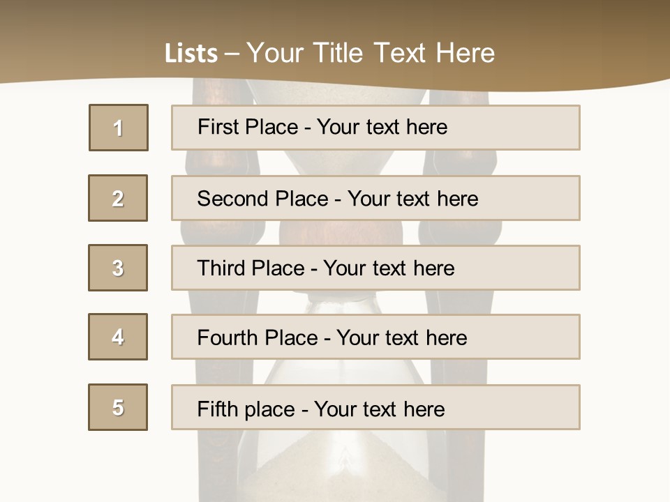 Hourglass Isolated On White Front View PowerPoint Template