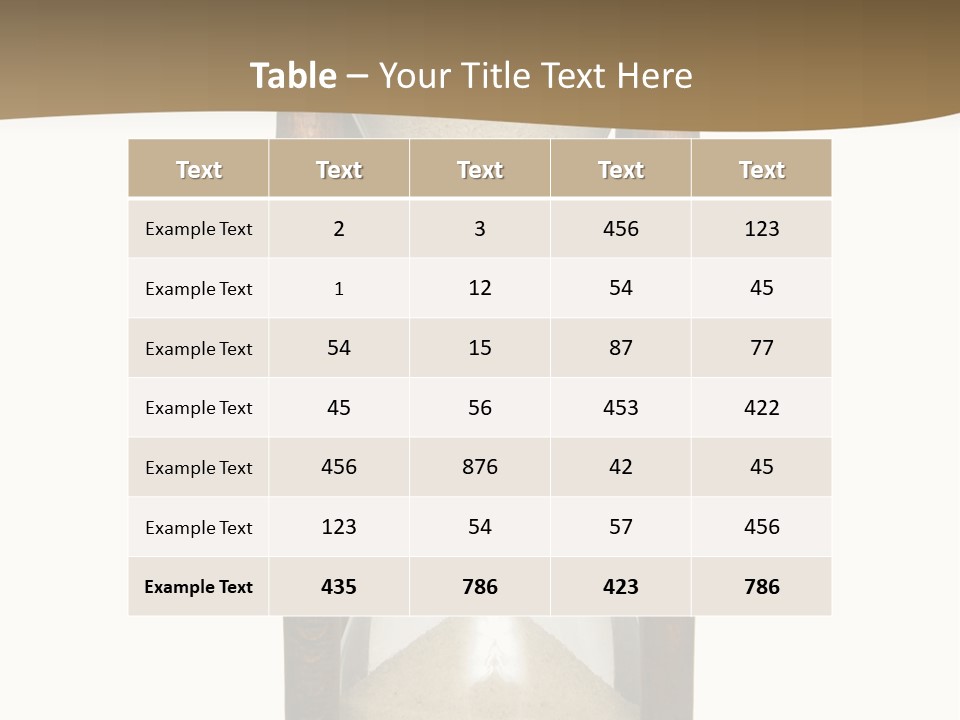 Hourglass Isolated On White Front View PowerPoint Template