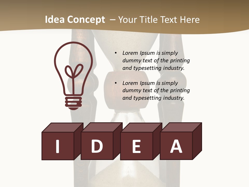 Hourglass Isolated On White Front View PowerPoint Template