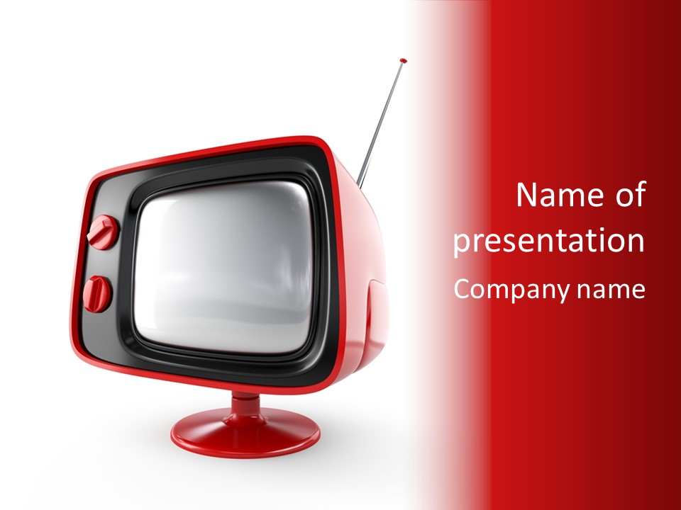 Stylish Retro Tv. More Tv In My Portfolio PowerPoint Template