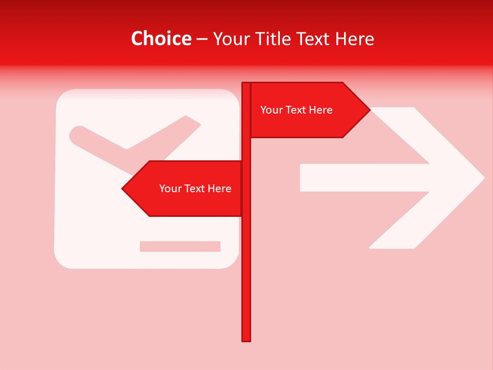 Orange Departing Flights Sign With Arrow PowerPoint Template